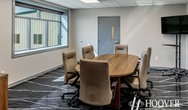 view of office conference room with marble flooring
