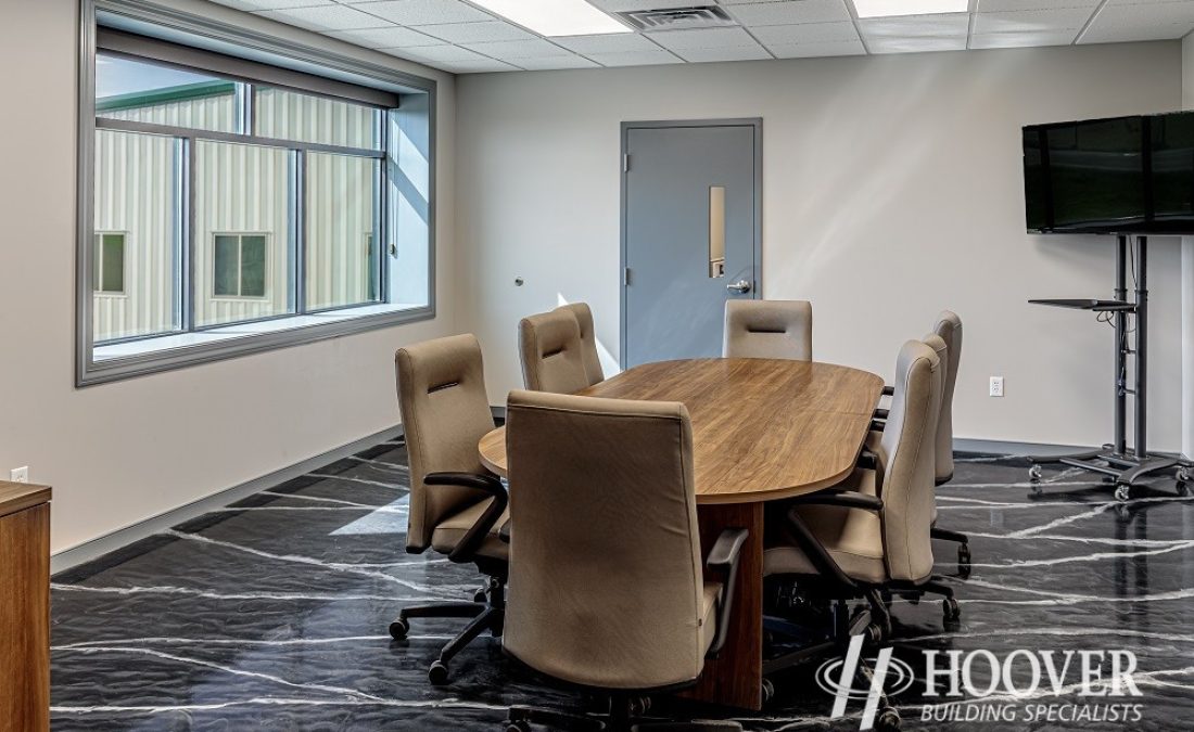 view of office conference room with marble flooring