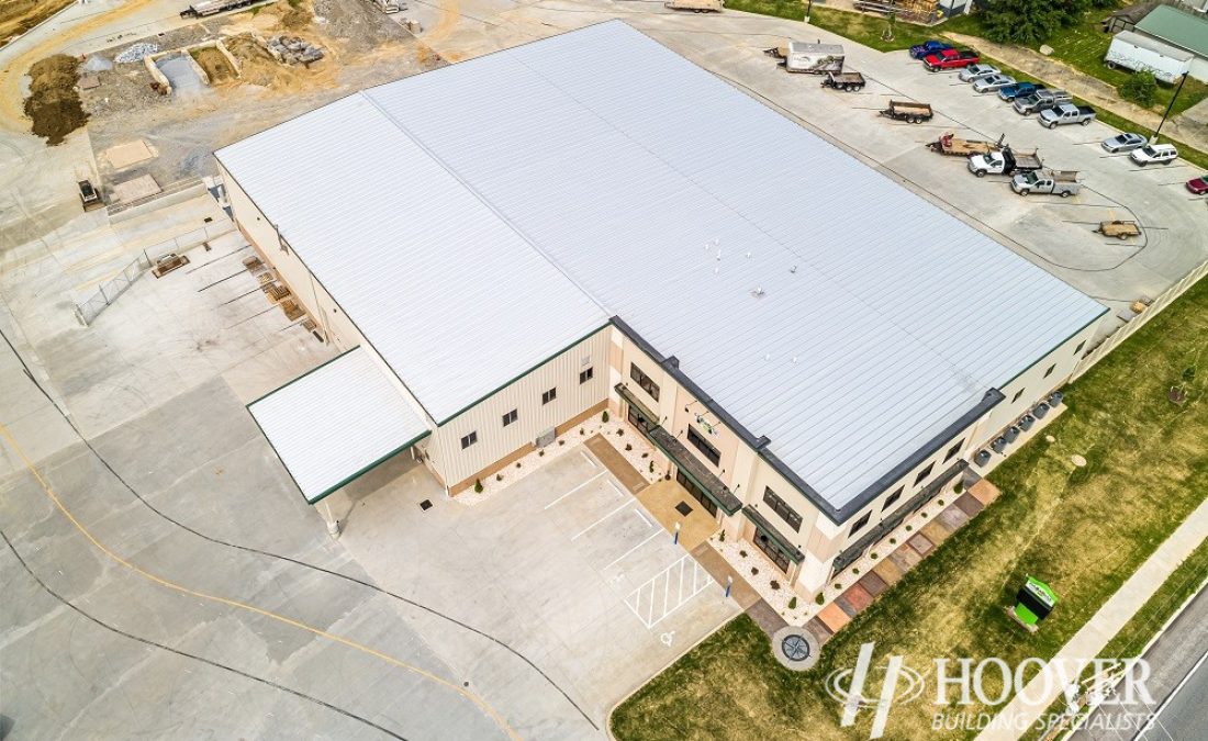 metal roof on top of newly constructed building