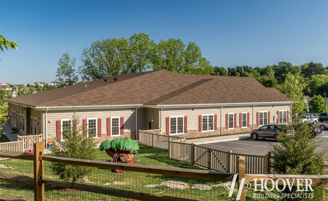 new community center with asphalt shingle roof