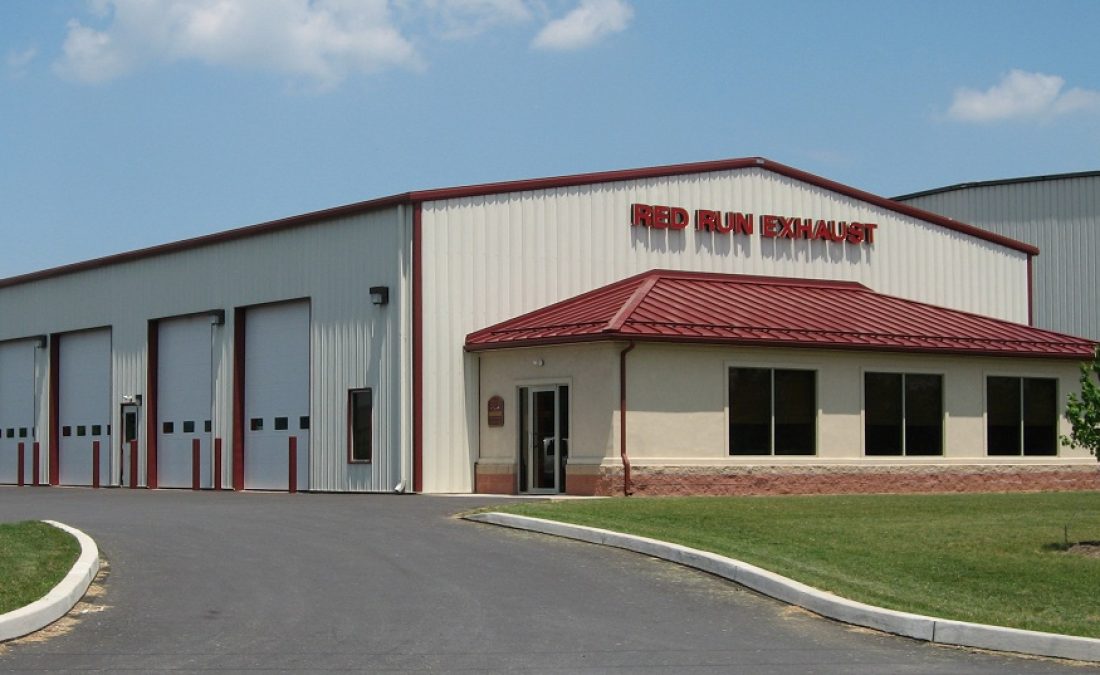 Red Run Exhaust Metal Building