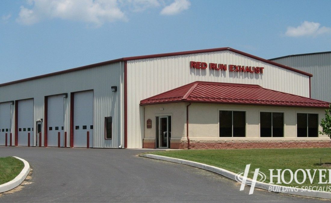 Red Run Exhaust Metal Building