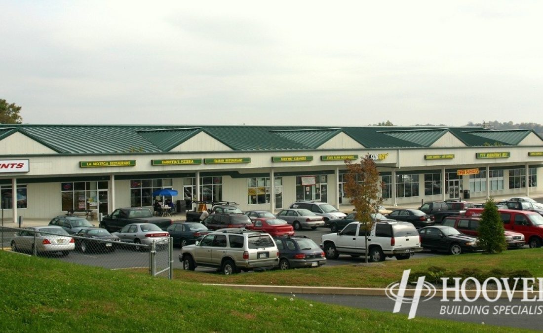 Retail Strip Mall Green Trim