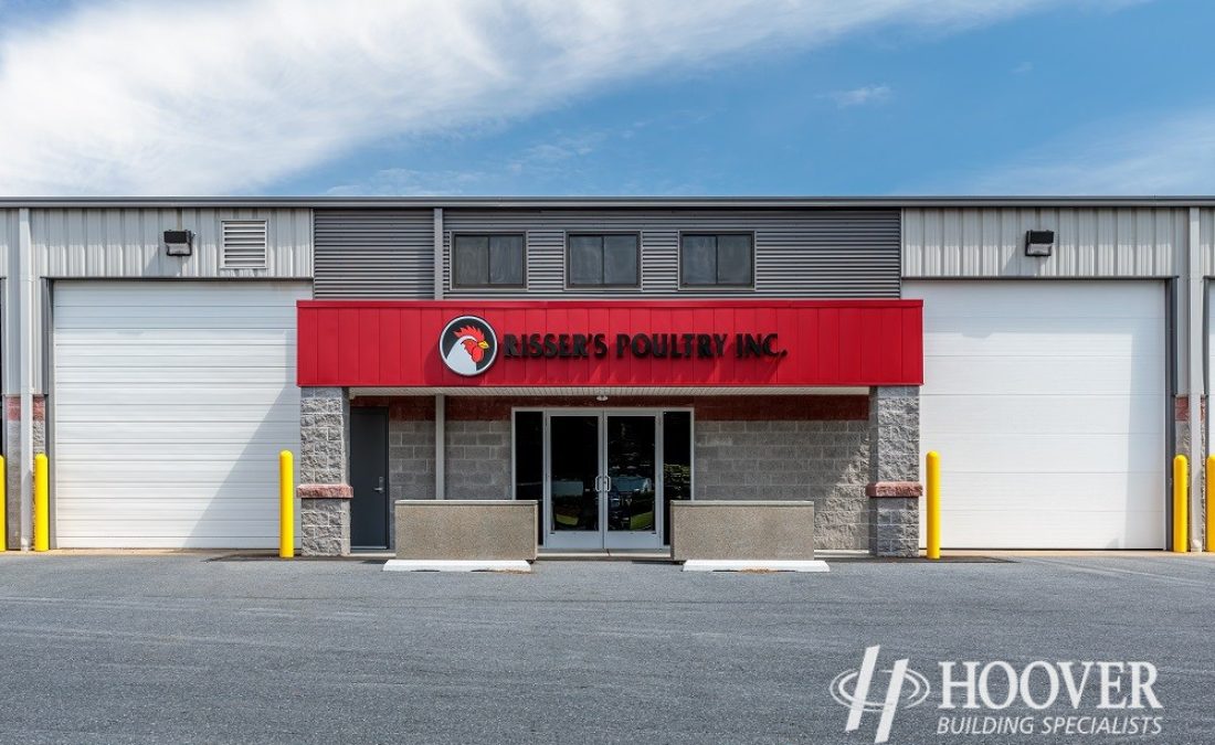 completed Risser Poultry steel building in lancaster county