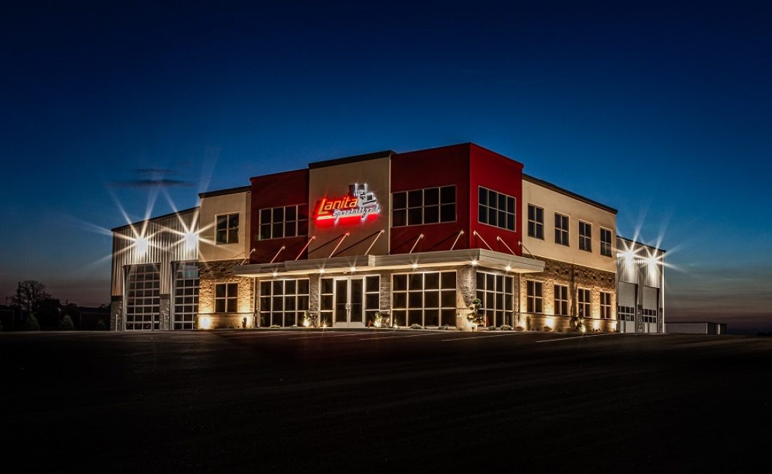 outdoor lighting on newly constructed buildings
