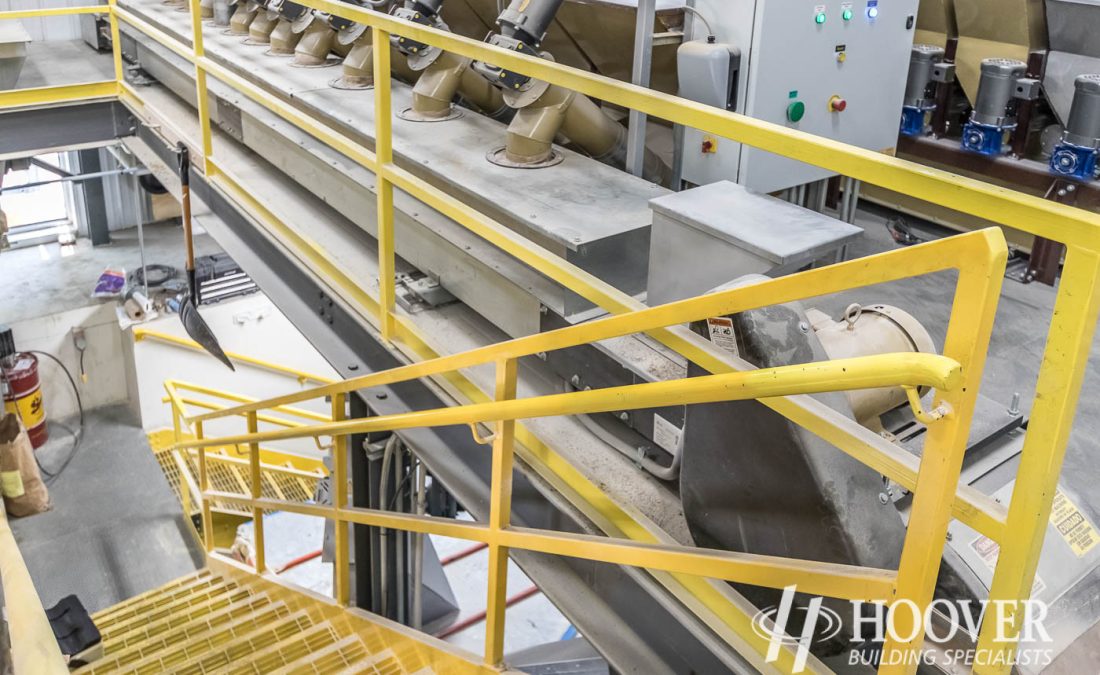 metal staircase in new agricultural commercial build